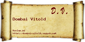 Dombai Vitold névjegykártya